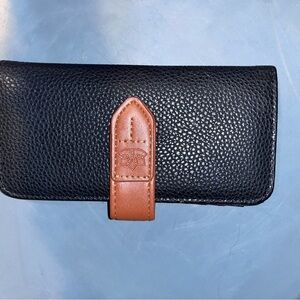 Time and Tru Black Wallet with Brown Strap